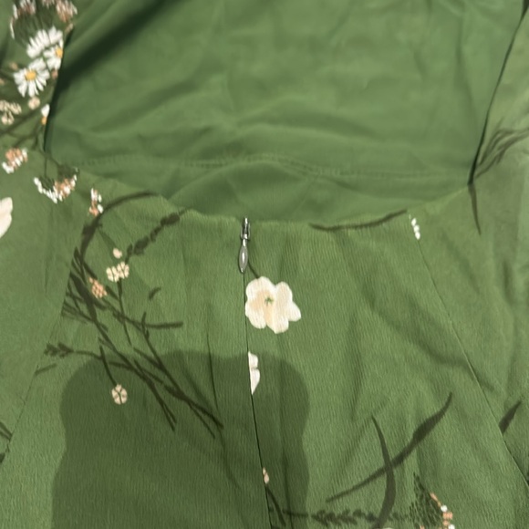 Reformation  Persis Dress in lomita green floral mockneck long sleeve - Picture 6 of 6